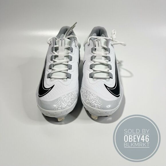 Nike Alpha Huarache Elite 4 Metal Baseball Cleats White FD2745-100 Size 10 - Picture 2 of 5